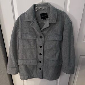 NWOT Sanctuary Fisher Car Coat Evereve Gray Button Fleece Jacket Size L